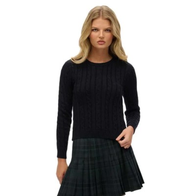 блуза,дамски,пуловери,дамски,плетени,дрехи,superdry,essentials,slim,fit,sweater,eclipse,navy