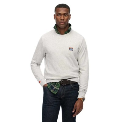 блуза,мъжки,пуловери,superdry,great,outdoors,emb,relaxed,fit,sweatshirt,glacier,grey,marl,(white)