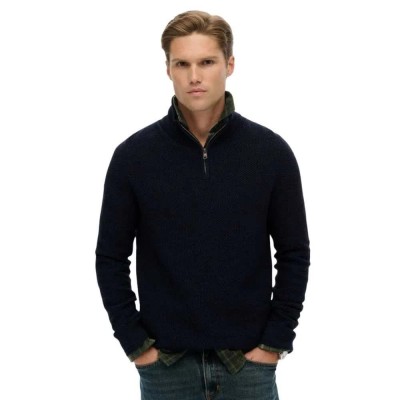 блуза,мъжки,пуловери,superdry,m6110682a,half,zip,sweater,black,(eclipse,navy,twist)