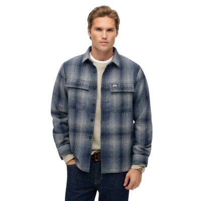 мъжки,якета,superdry,miller,overshirt,western,ombre,blue