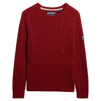 блуза,дамски,пуловери,дамски,плетени,дрехи,superdry,slouchy,cable,sweater,bordeaux,red,(red)