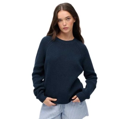 блуза,дамски,пуловери,дамски,плетени,дрехи,superdry,w6110672a,relaxed,fit,sweater,hamptons,navy,(blue)