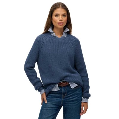 блуза,дамски,пуловери,дамски,плетени,дрехи,superdry,w6110672a,relaxed,fit,sweater,vintage,blue