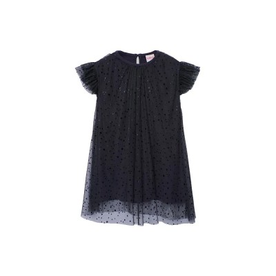 рокля,детски,поли,и,рокли,boboli,combined,tulle,dress,polka,dot,print,(black)