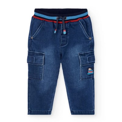 панталони,детски,панталони,boboli,denim,knit,pants,blue,4,(blue)