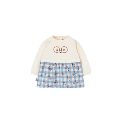 рокля,детски,поли,и,рокли,boboli,fleece,combined,dress,raw,(white)
