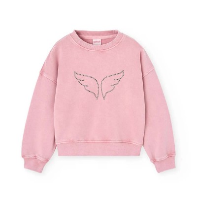 поларена,блуза,детски,блузи,boboli,fleece,dye,sweatshirt,pink,(blush)
