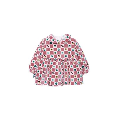 рокля,детски,поли,и,рокли,boboli,knit,dress,checkered,print,(pink)