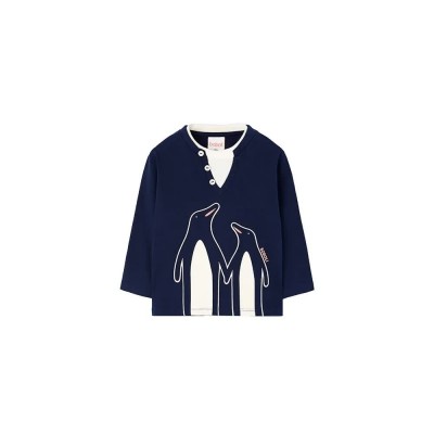 тениска,детски,тениски,boboli,knit,long,sleeve,t,shirt,marine,(blue)