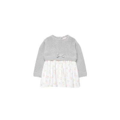 блуза,детски,поли,и,рокли,boboli,knitwear,combined,dress,bone,(grey)