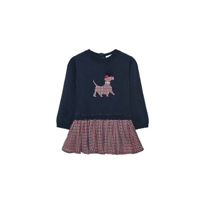 блуза,детски,поли,и,рокли,boboli,knitwear,combined,dress,marine,(blue)
