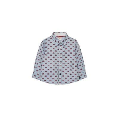 риза,с,дълъг,ръкав,детски,ризи,boboli,oxford,long,sleeve,shirt,bus,stamping,(blue)