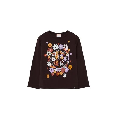 тениска,детски,тениски,boboli,stretch,knit,long,sleeve,t,shirt,chocolate,(multicolor)