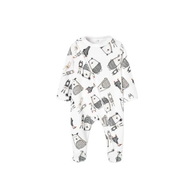 детски,пижами,boboli,velour,long,sleeve,pelele,white,(print)