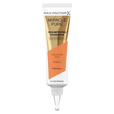 ексфолианти,max,factor,miracle,pure,skin,improving,24h,hydration,spf30,82,deep,bronze,30ml,foundation