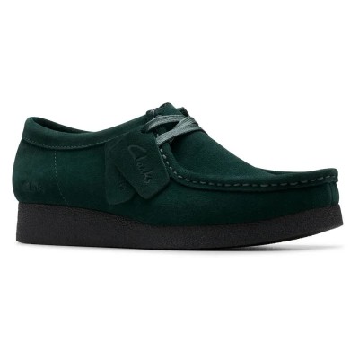 обувки,дамски,обувки,clarks,shoes,wallabeeevosh,loafers,green,(dark,green,suede)