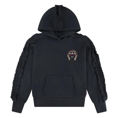 суичър,детски,блузи,levi´s,®,pullover,with,ruffle,hoodie,jet,black,(black)