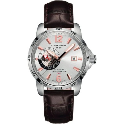 часовник,часовници,certina,c034455160370,watch,silver,(brown,leather,grey)