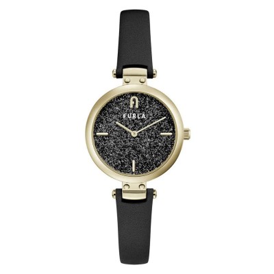 часовник,часовници,furla,ww00018009l2,watch,golden,(black,leather,black)
