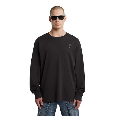тениска,мъжки,тениски,дамски,тениски,g,star,back,embro,text,loose,long,sleeve,t,shirt,black,(dark,black)