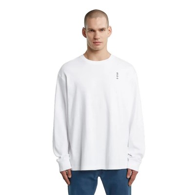 тениска,мъжки,тениски,дамски,тениски,g,star,back,embro,text,loose,long,sleeve,t,shirt,white,(white)