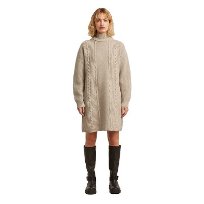 рокля,дамски,поли,и,рокли,g,star,cable,loose,long,sleeve,dress,beige,(dark,brick,heather)