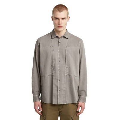 риза,с,дълъг,ръкав,мъжки,ризи,g,star,panelled,pocket,regular,long,sleeve,shirt,grey,(elephant,skin,gd)
