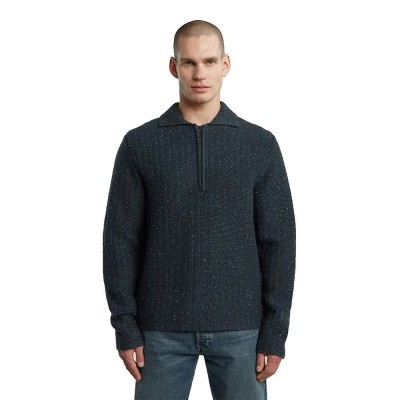 блуза,мъжки,пуловери,g,star,polo,collar,half,zip,sweater,grey,(india,ink)