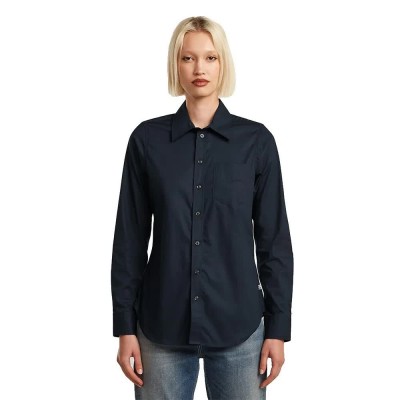 риза,с,дълъг,ръкав,дамски,ризи,g,star,slim,poplin,long,sleeve,shirt,blue,(mazarine,blue)