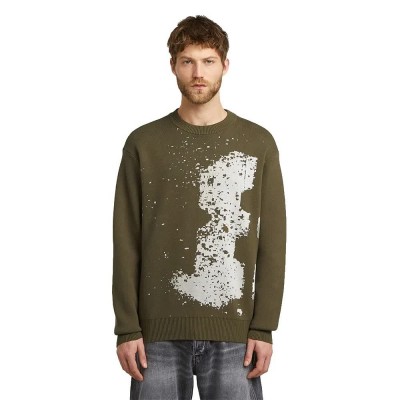 блуза,мъжки,пуловери,g,star,sprayed,89,relaxed,sweater,green,(dark,olive)