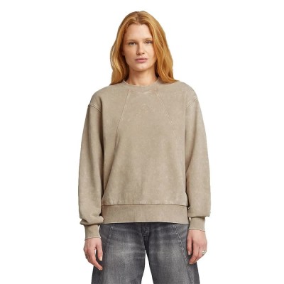 блуза,дамски,блузи,g,star,washed,a,line,script,sweatshirt,dark,brick,smokey,gd,(beige)