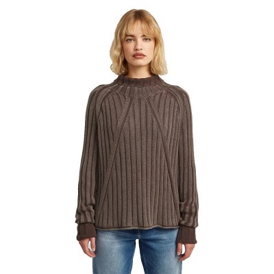 блуза,дамски,пуловери,дамски,плетени,дрехи,g,star,washed,loose,sweater,brown,(deep,brown,gd)