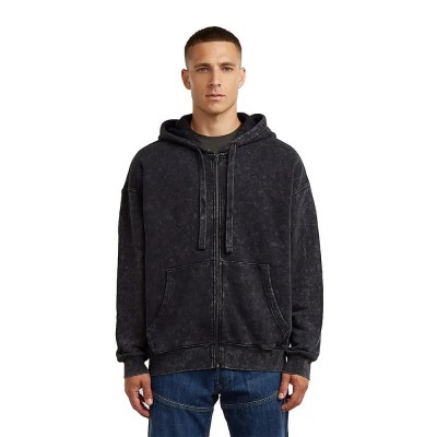 блуза,мъжки,пуловери,g,star,washed,loose,full,zip,sweatshirt,black,(dark,black,smokey,gd)