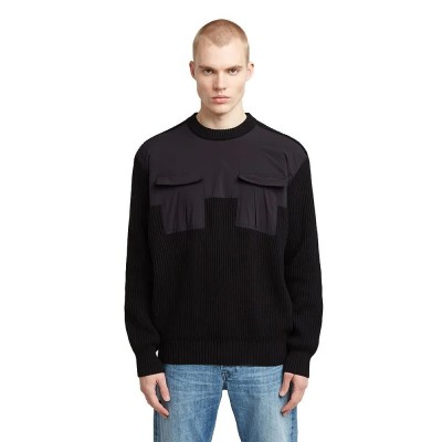 блуза,мъжки,пуловери,g,star,woven,mix,sweater,black,(dark,black)