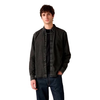 риза,с,дълъг,ръкав,мъжки,ризи,levi´s,®,authentic,button,down,long,sleeve,shirt,black,(black)