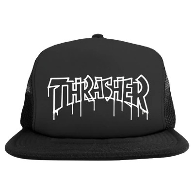 шапка,всички,шапки,thrasher,one,liner,trucker,cap,black,black