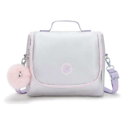 чанта,раници,kipling,new,kichirou,6l,lunch,bag,silver,(silver,glow,met)