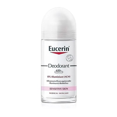 хигиена,тяло,eucerin,0pct.,aluminum,50ml,roll,on,deodorant,clear