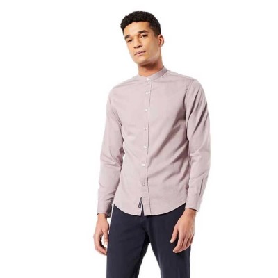 риза,с,дълъг,ръкав,мъжки,ризи,dockers,slim,long,sleeve,shirt,refurbished,matta,band,collar,3,(grey)