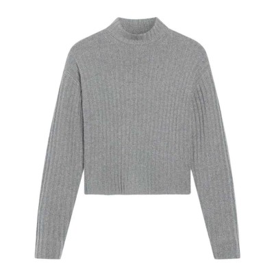 блуза,дамски,пуловери,дамски,плетени,дрехи,dockers,boxy,mockneck,sweater,superb,(lt,htr,gre