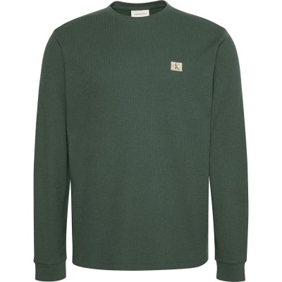 тениска,мъжки,тениски,calvin,klein,jeans,lv040em217,long,sleeve,t,shirt,sycamore,(green)