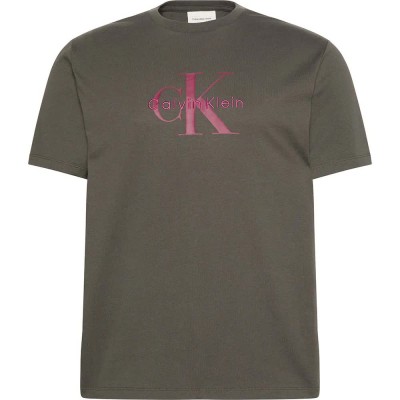 тениска,мъжки,тениски,calvin,klein,jeans,lv04rb862g,short,sleeve,t,shirt,beluga,(brown)