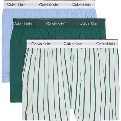 боксерки,мъжко,бельо,calvin,klein,lv00nb4267,boxers,3,units,green,blue,(turf,logo,split,stripe,srout,green)