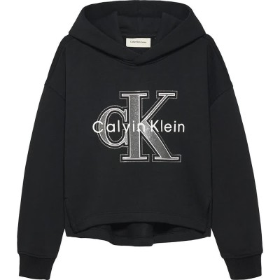 суичър,детски,блузи,calvin,klein,festive,graphic,hoodie,ck,black,(black)