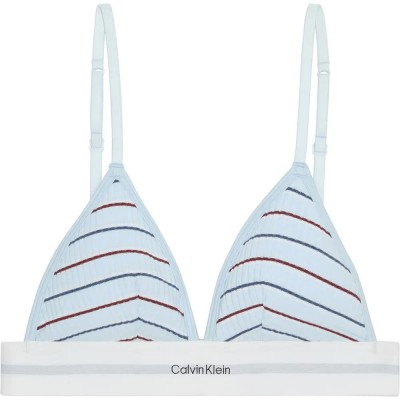 дамско,бельо,дамски,бикини,и,танкини,calvin,klein,unlined,triangle,bra,blue,(two,step,stripe,ice,water)