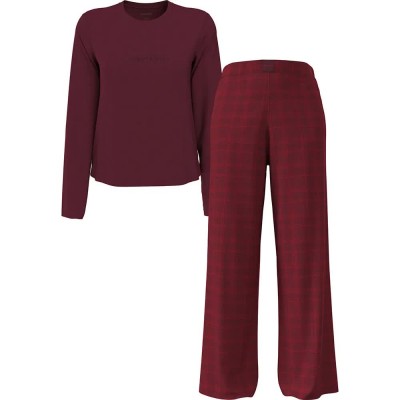 пижама,дамски,пижами,calvin,klein,lv00qs7579,pyjama,zinfandel,jotted,madras