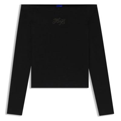 тениска,дамски,тениски,hugo,dolder,10272901,blue,t,shirt,black