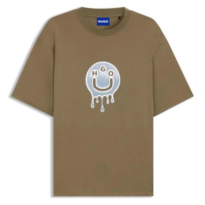 тениска,мъжки,тениски,hugo,nedirix,10258299,t,shirt,open,green,(brown)