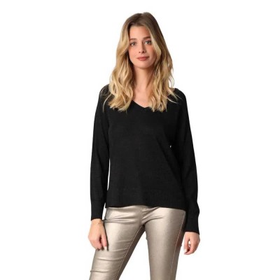 блуза,дамски,пуловери,дамски,плетени,дрехи,deeluxe,amalia,v,neck,sweater,black