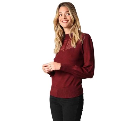блуза,дамски,пуловери,дамски,плетени,дрехи,deeluxe,nymeria,sweater,burgundy